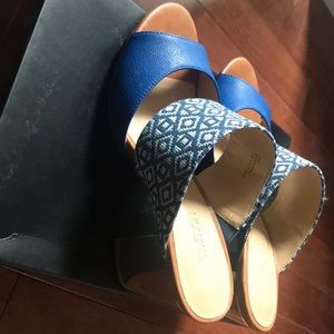 Expression Shoes - Blue and gold block heel Expression Shoes - Blue and gold block heel